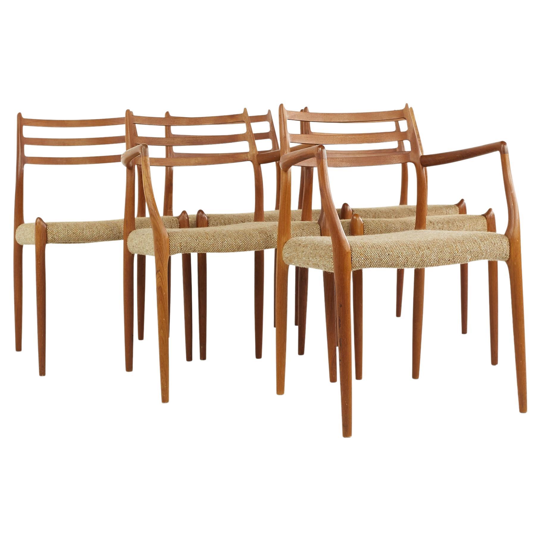 SOLD 02/08/24 Niels Moller 62 and 78 Mid Century Teak Dining Chairs - Set of 6