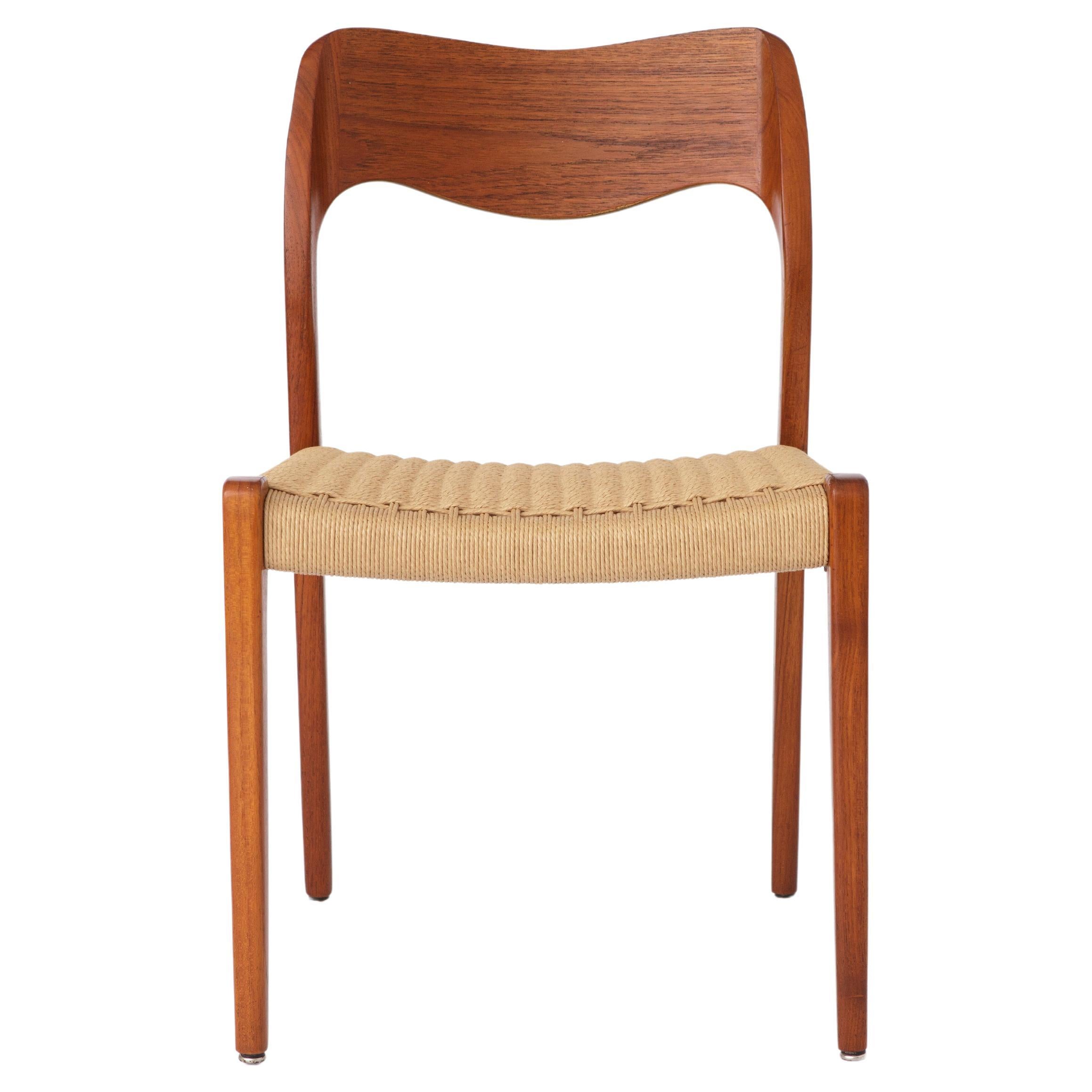Niels Moller Stuhl, Modell 71, 1950er Jahre Vintage-Stuhl aus Teakholz – Replikiert