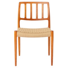 Niels Moller Chair, model 83, paper cord seat, 1970s Vintage