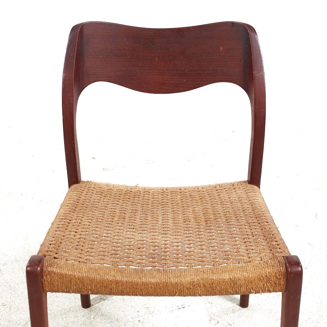 Niels Moller Danish Model 55 and Model 71 MCM Teak Dining Chairs - Set of 6 For Sale 3