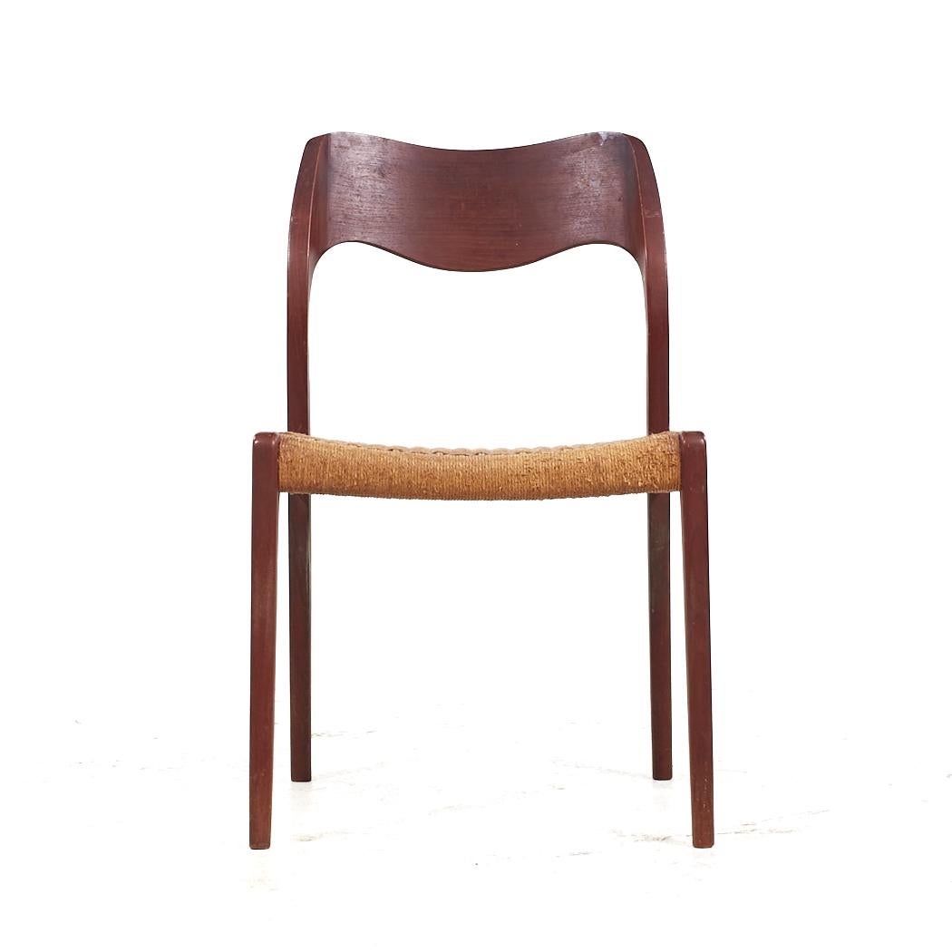 Niels Moller Danish Model 55 and Model 71 MCM Teak Dining Chairs - Set of 6 In Good Condition For Sale In Countryside, IL