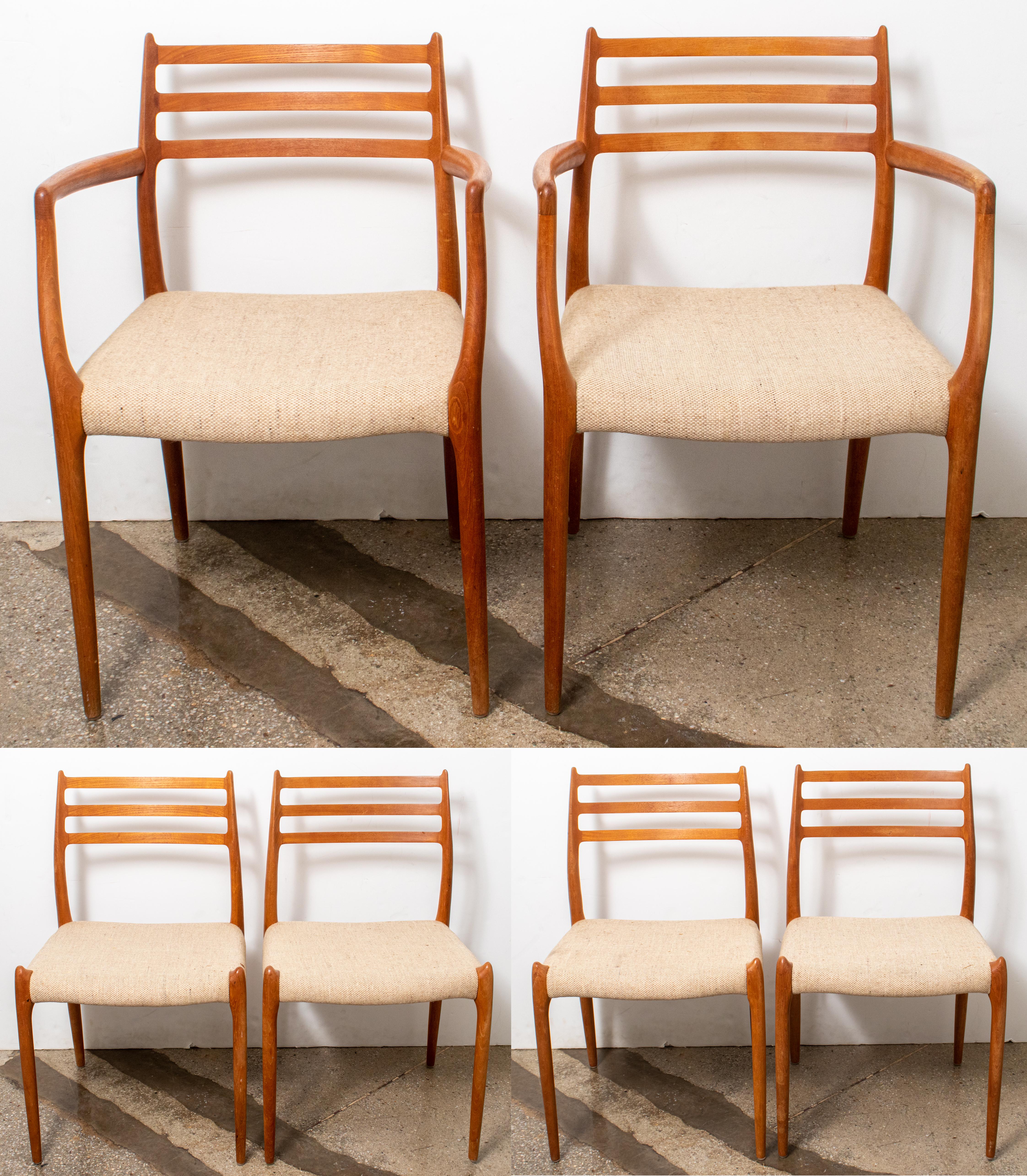 Niels Moller Danish Modern Dining Chairs, 6 In Good Condition In New York, NY