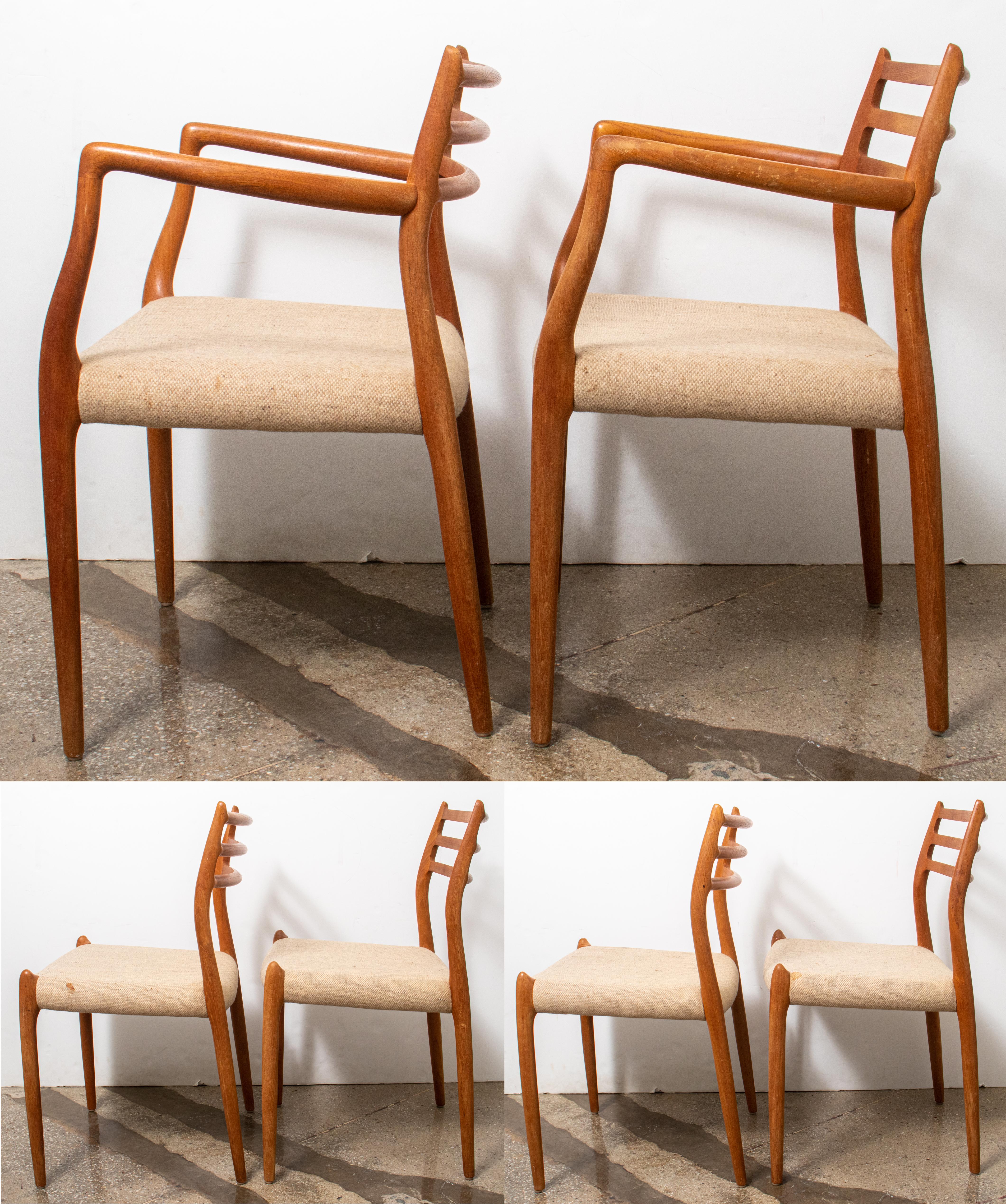 Upholstery Niels Moller Danish Modern Dining Chairs, 6
