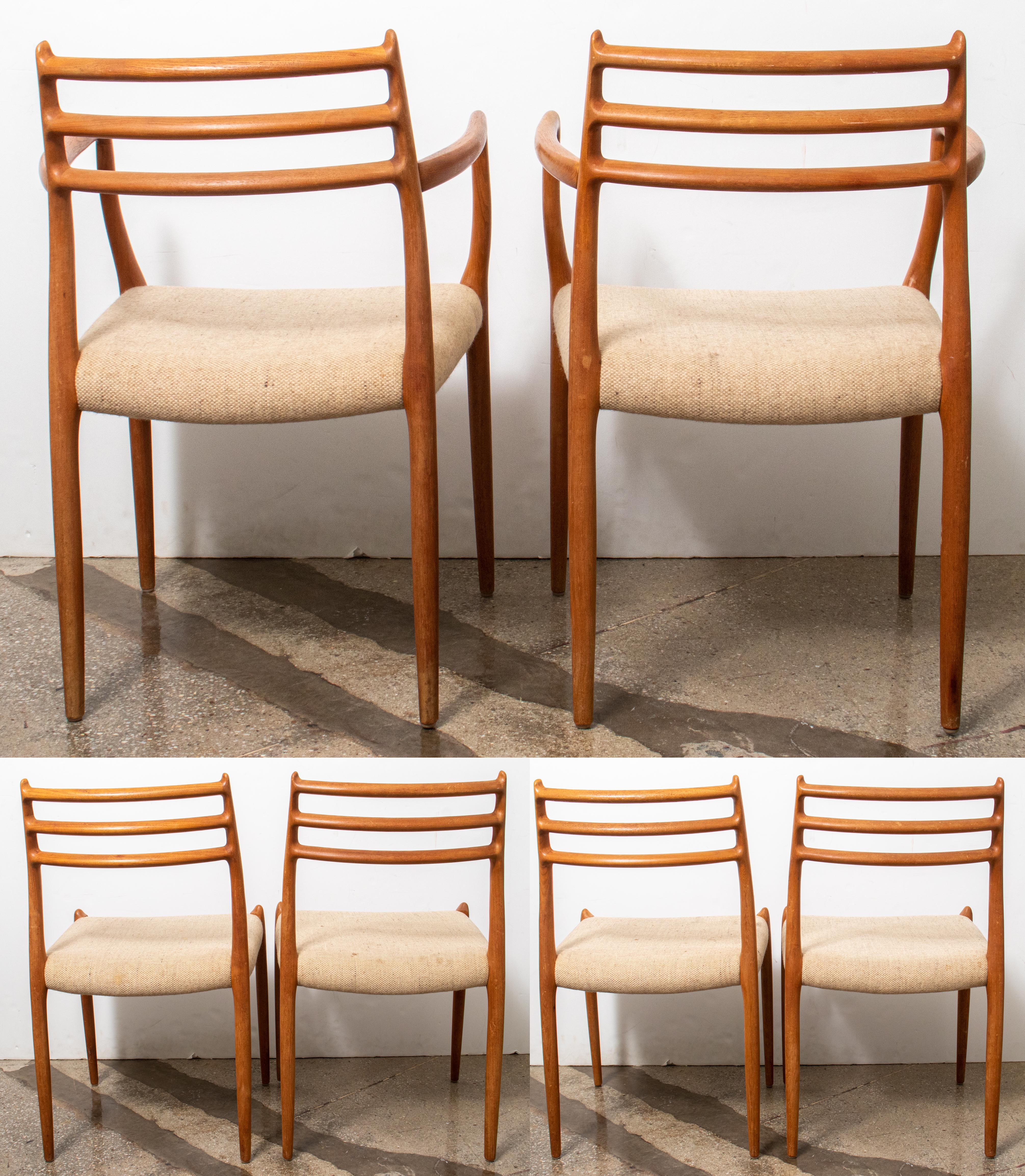 Niels Moller Danish Modern Dining Chairs, 6 1