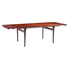 Niels Moller Danish Rosewood Hidden Leaf Expanding Dining Table with 2 Leaves