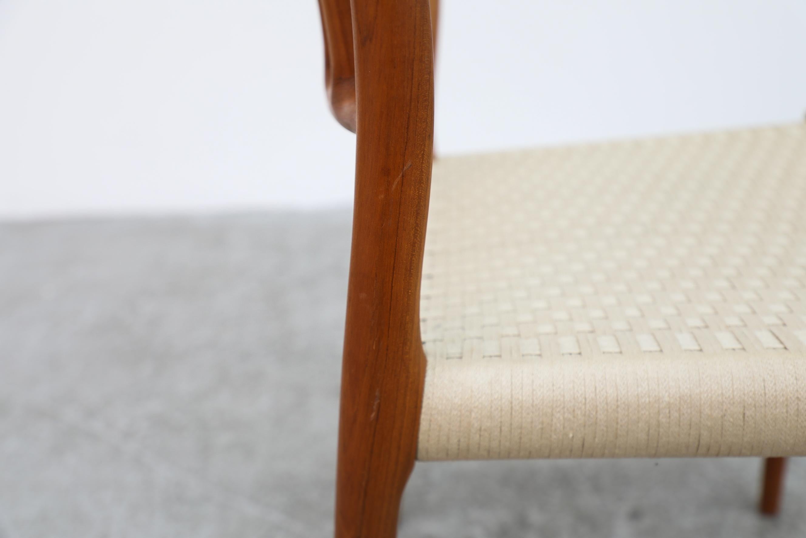 Niels Moller Danish Teak Model 83 Side Chair with Woven Rope Seat, 1970s 8