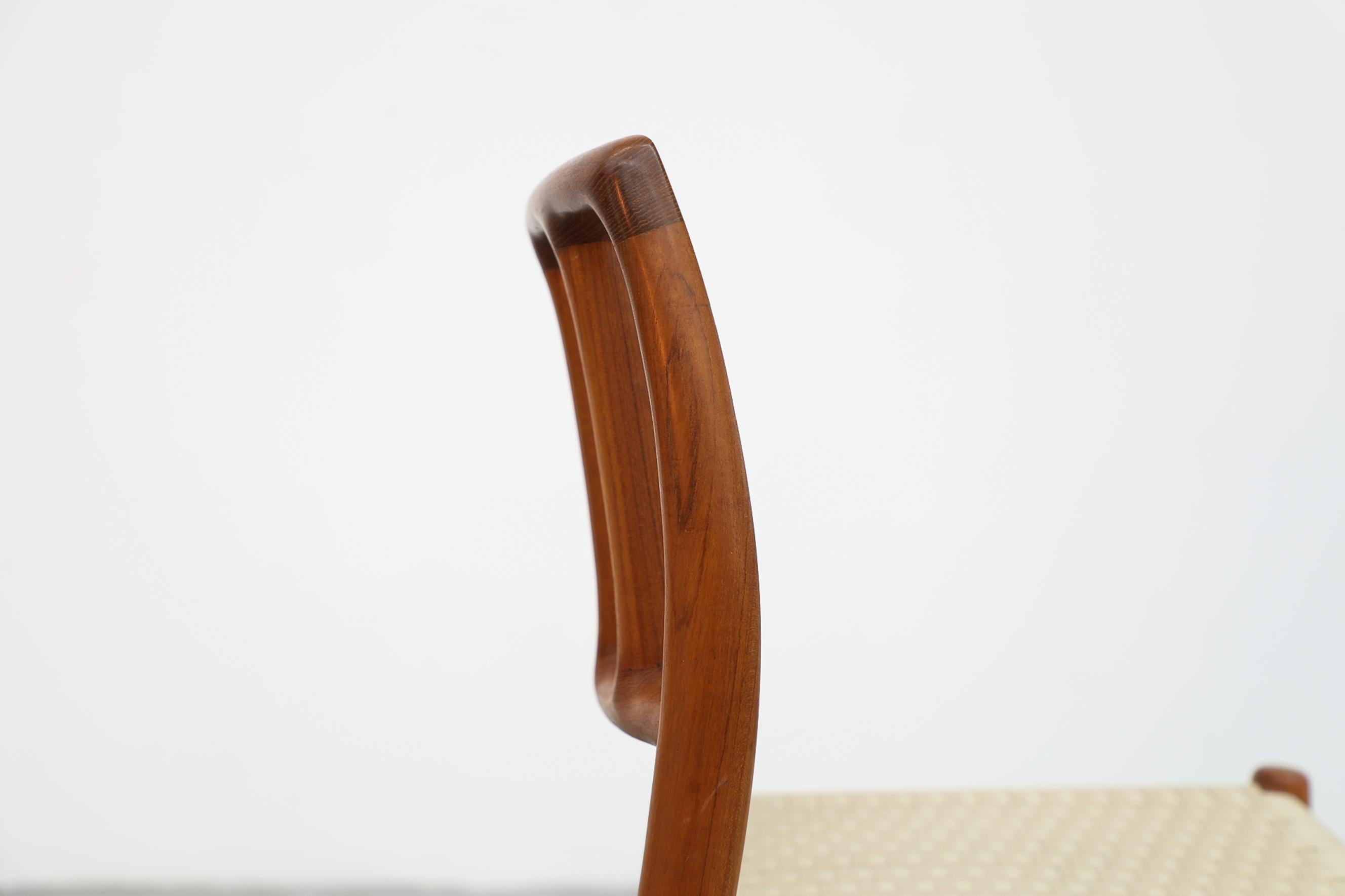 Niels Moller Danish Teak Model 83 Side Chair with Woven Rope Seat, 1970s 9