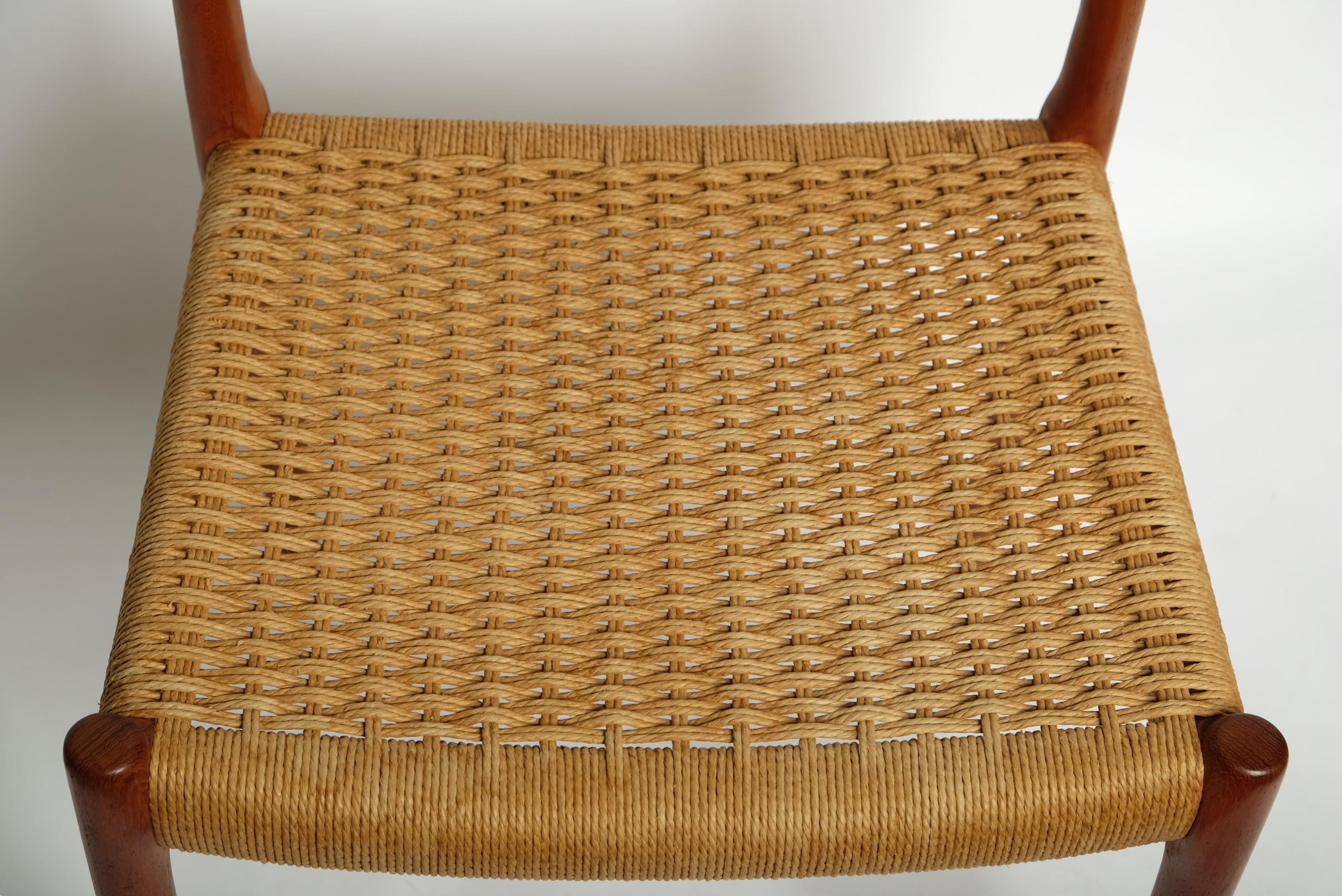 Sedia da pranzo Niels Otto Möller Modello 83 Teak Papercord, Danimarca anni '70 8
