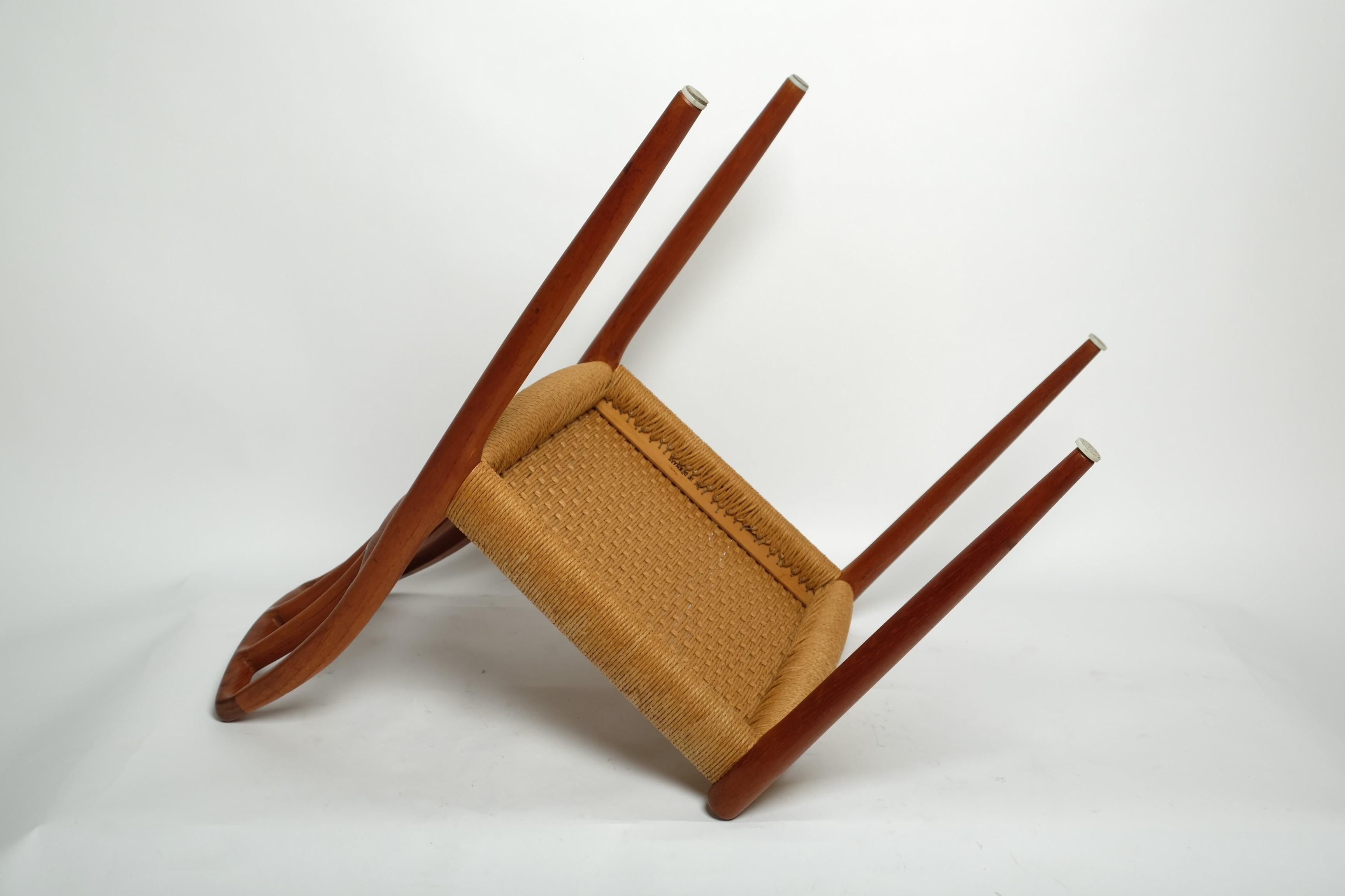 Sedia da pranzo Niels Otto Möller Modello 83 Teak Papercord, Danimarca anni '70 11