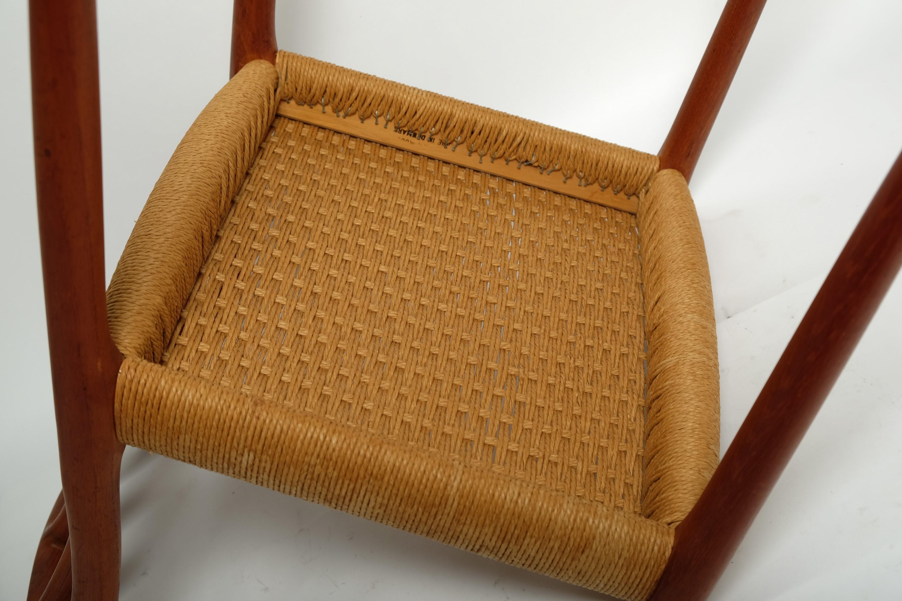 Sedia da pranzo Niels Otto Möller Modello 83 Teak Papercord, Danimarca anni '70 12
