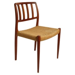 Niels Otto Möller Dining Chair Model 83 Teak Papercord, Denmark 1970s