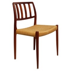 Niels Otto Möller Dining Chair Model 83 Teak Papercord, Denmark 1970s