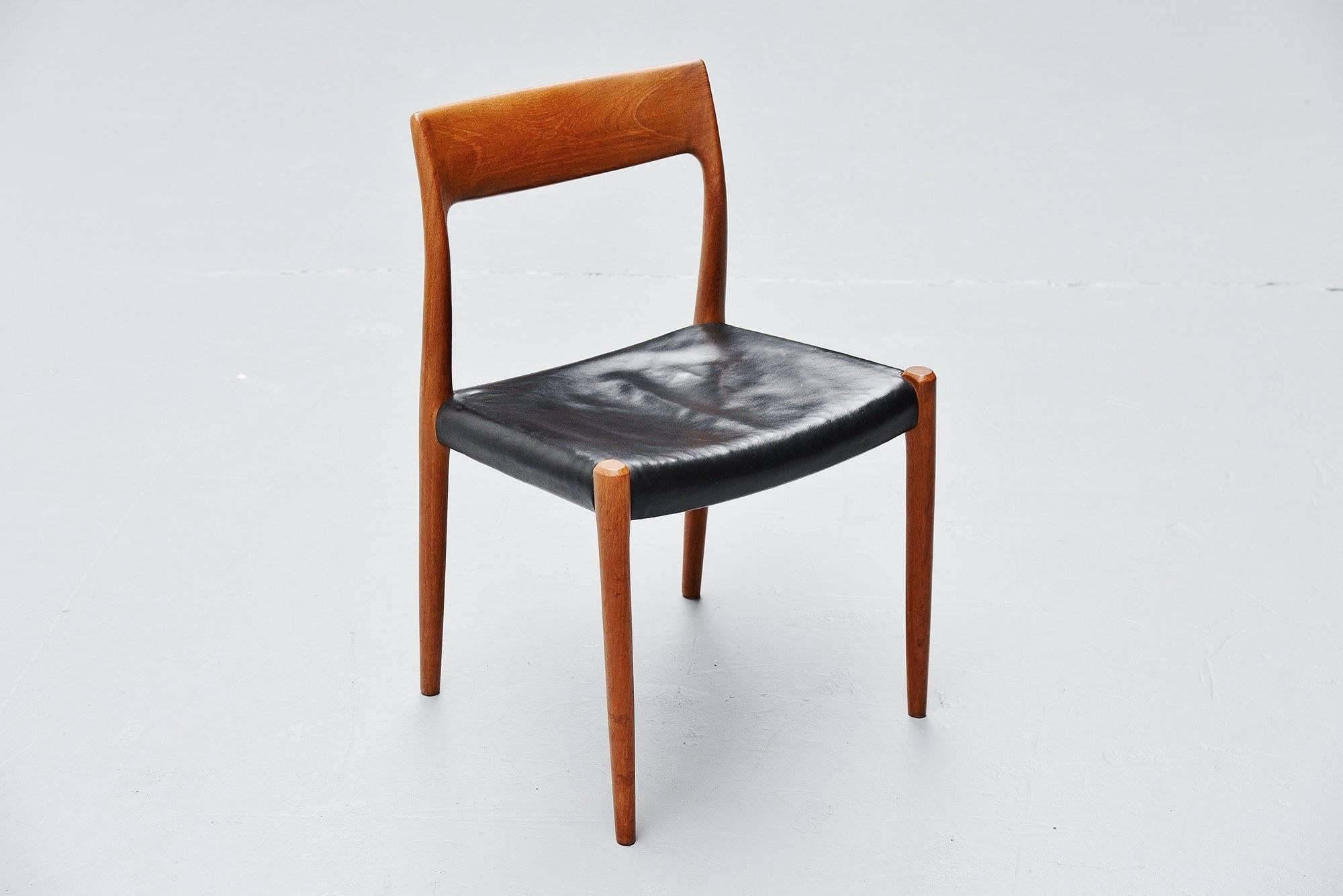 Mid-20th Century Niels Moller Dining Chairs Model 77 in Teak, Denmark, 1959