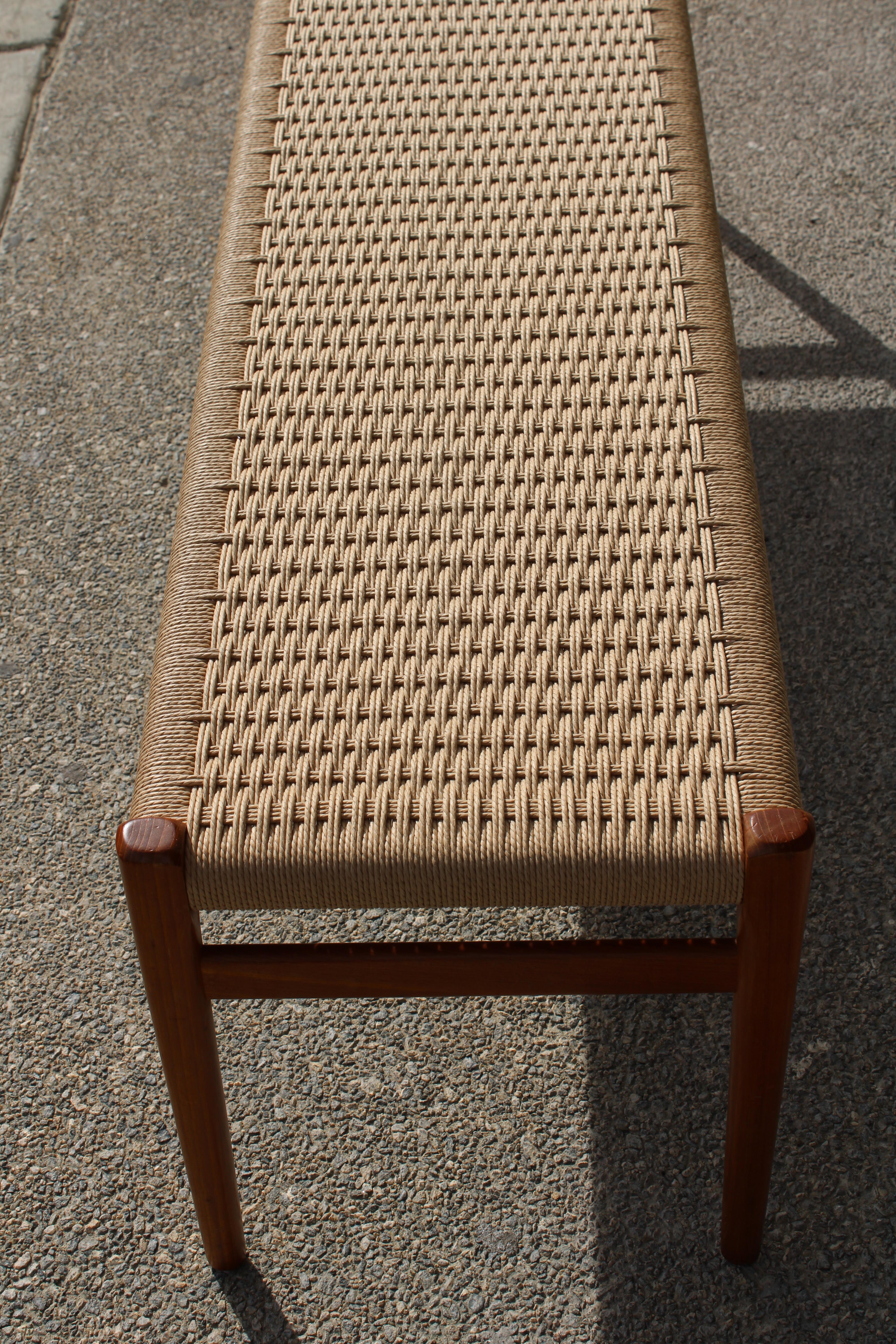Niels Moller for J.L. Mollers Danish Teak Bench In Good Condition In Palm Springs, CA