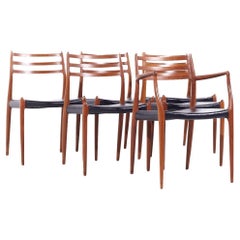Niels Moller Mid Century Danish Model 78 and 62 Teak Dining Chairs - Set of 6