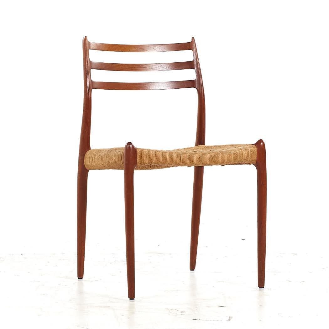 Niels Moller Mid Century Danish Teak and Cane Dining Chairs - Set of 6 In Good Condition For Sale In Countryside, IL