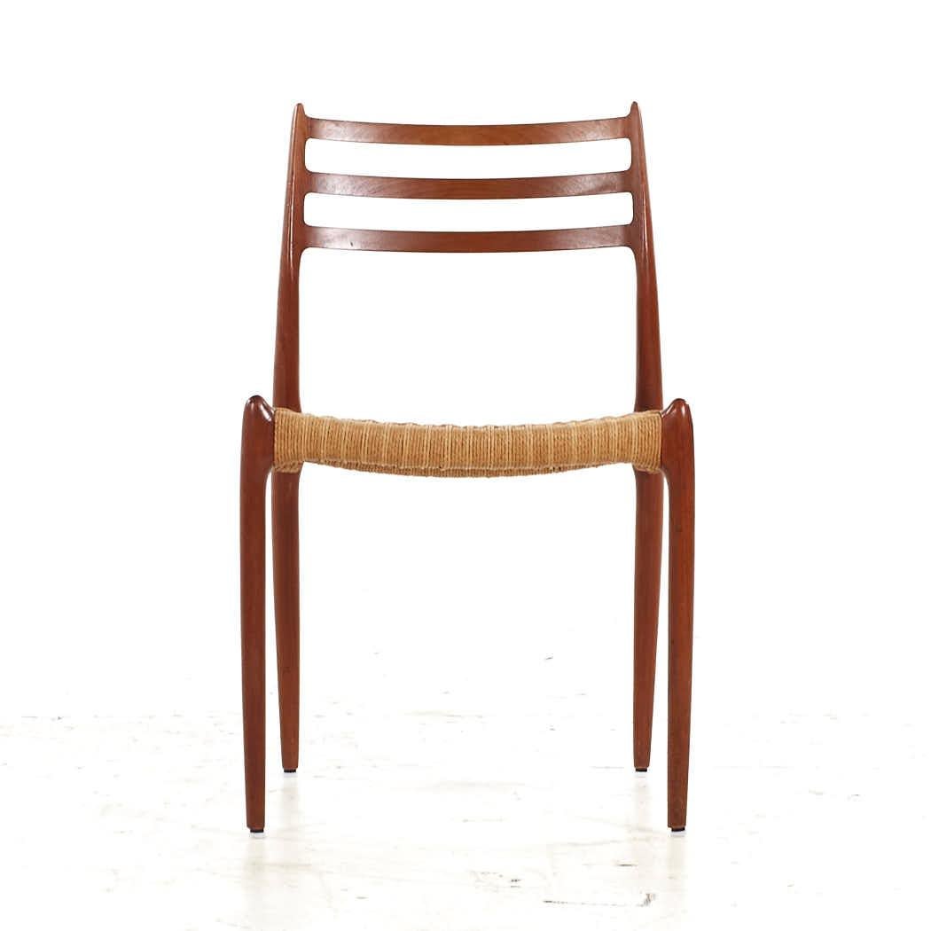 Late 20th Century Niels Moller Mid Century Danish Teak and Cane Dining Chairs - Set of 6 For Sale
