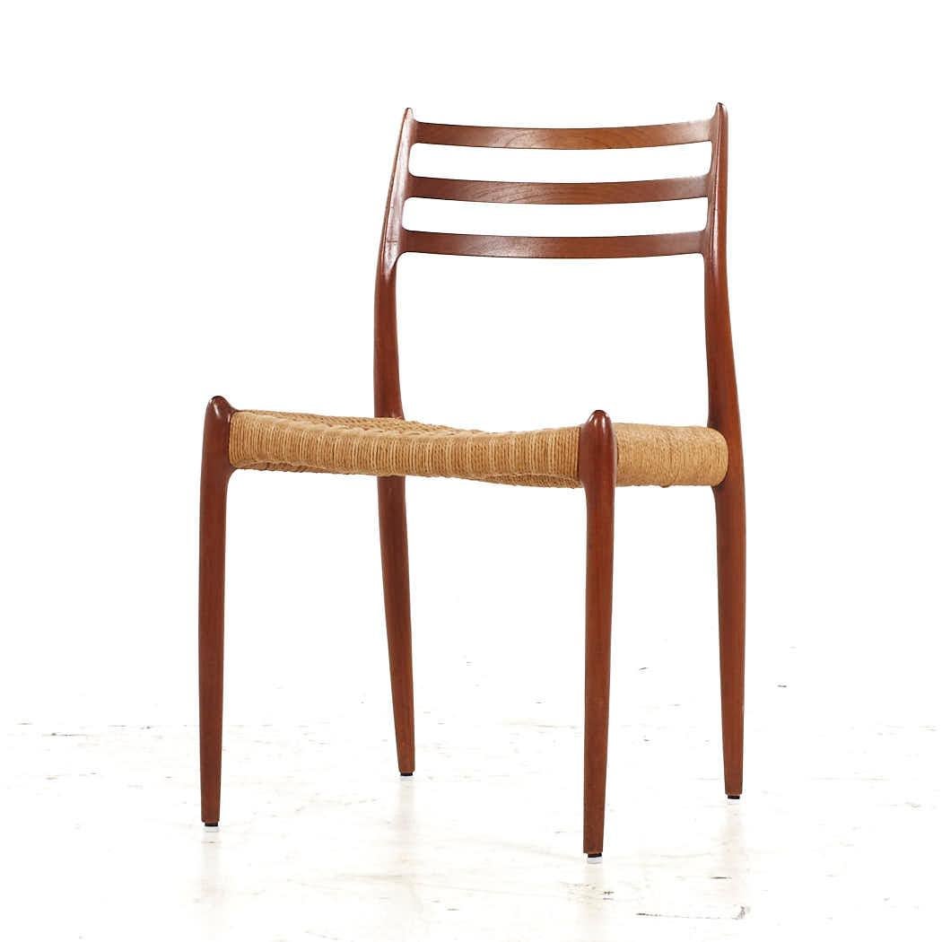 Niels Moller Mid Century Danish Teak and Cane Dining Chairs - Set of 6 For Sale 1