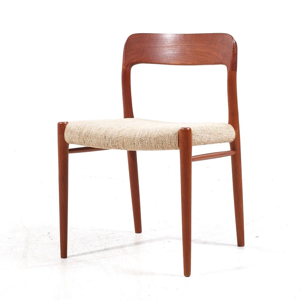 Upholstery Niels Moller Mid Century Danish Teak Model 77 Dining Chairs - Set of 4 For Sale