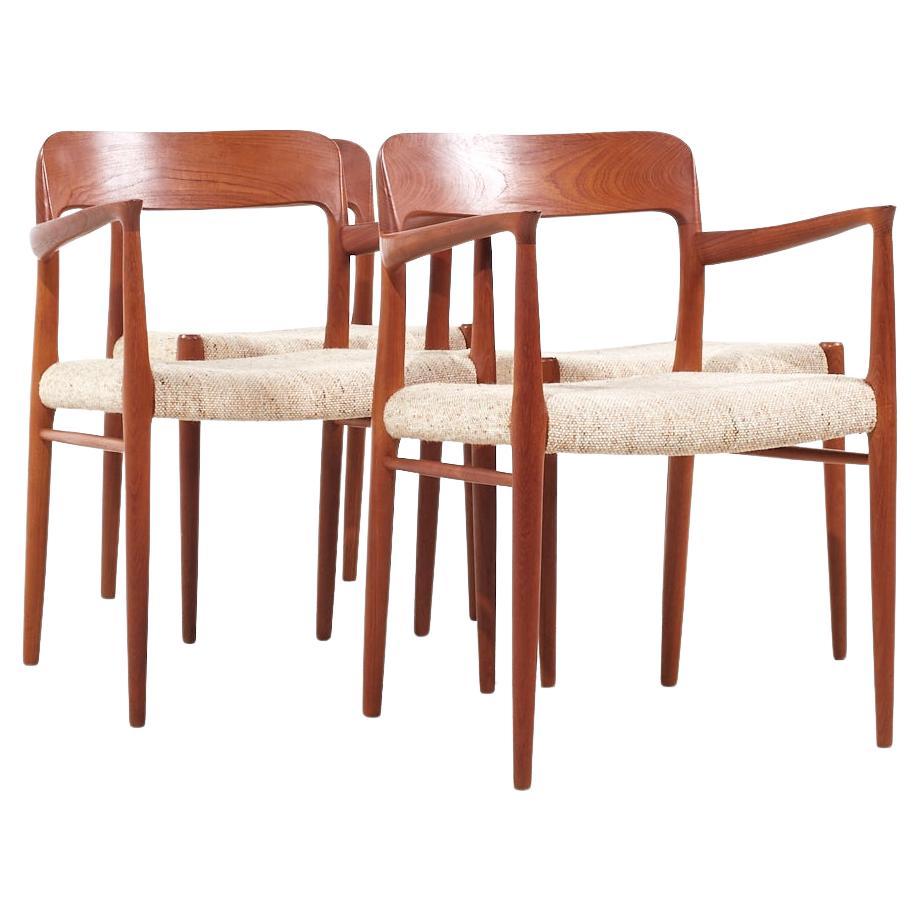 Niels Moller Mid Century Danish Teak Modell 77 Esszimmerstühle - Satz von 4 im Angebot