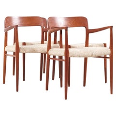 Vintage Niels Moller Mid Century Danish Teak Model 77 Dining Chairs - Set of 4