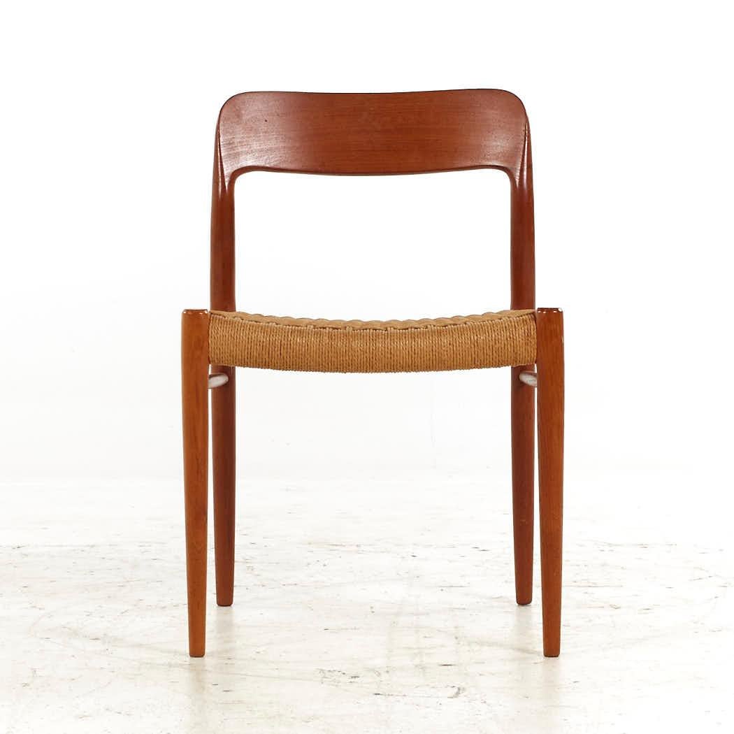 Late 20th Century Niels Moller Mid Century Model 75 Danish Teak Dining Chairs - Set of 6 For Sale