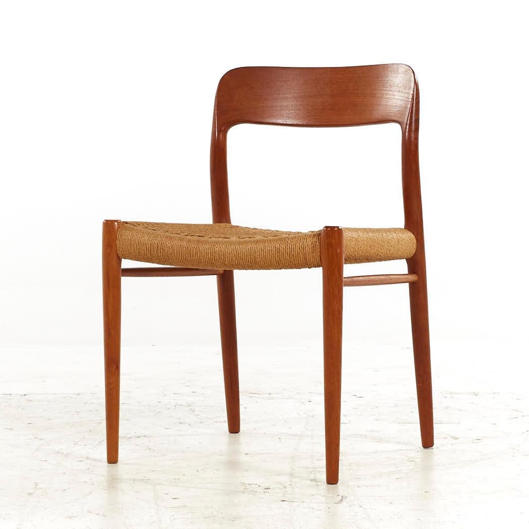 Upholstery Niels Moller Mid Century Model 75 Danish Teak Dining Chairs - Set of 6 For Sale