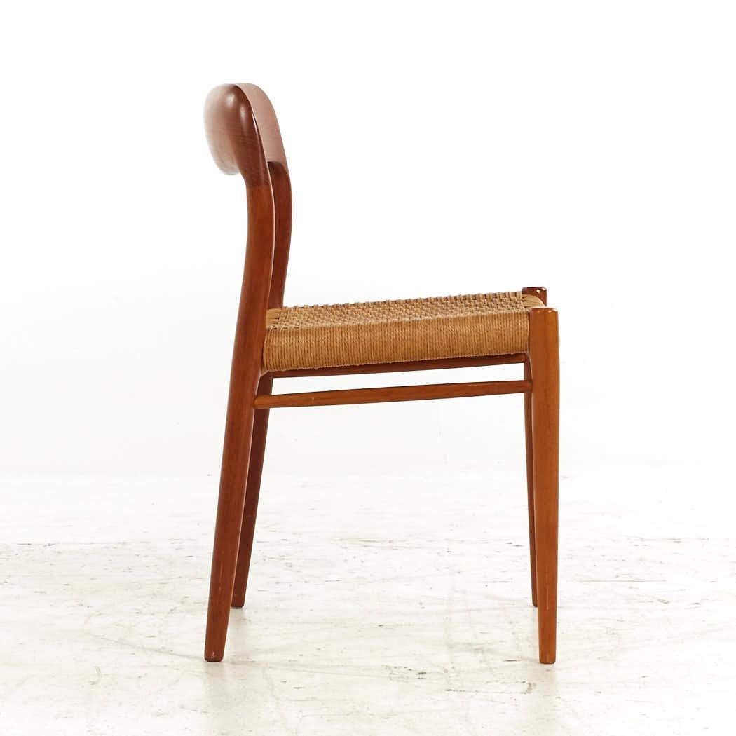 Niels Moller Mid Century Model 75 Danish Teak Dining Chairs - Set of 6 For Sale 1