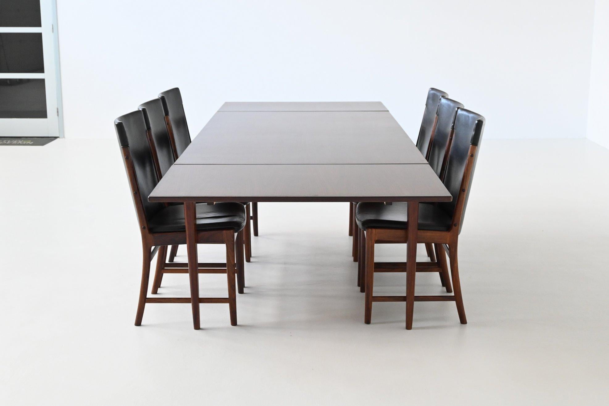 Niels Moller model 254 extendable dining table in rosewood Denmark 1960 11