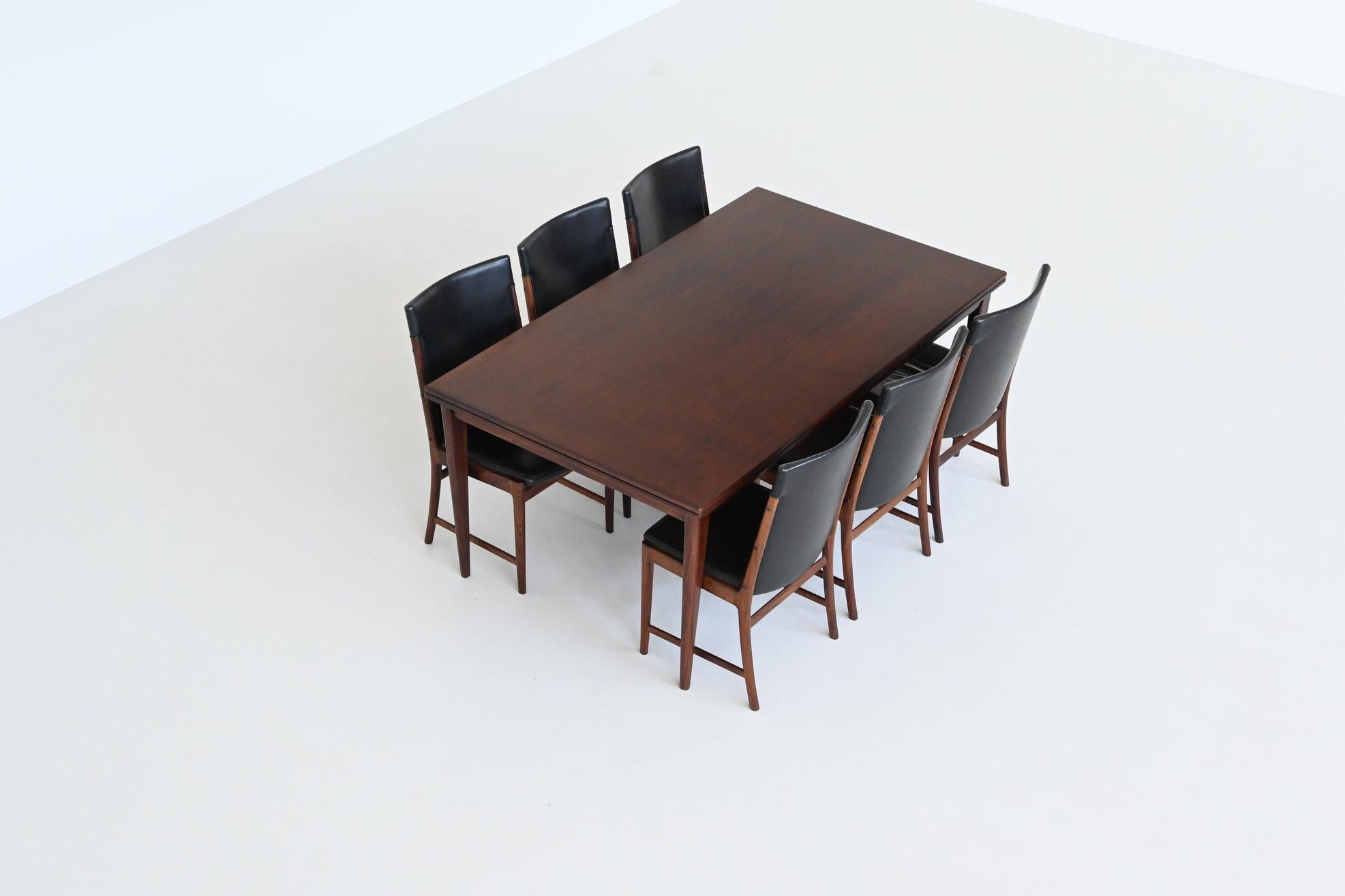Niels Moller model 254 extendable dining table in rosewood Denmark 1960 12
