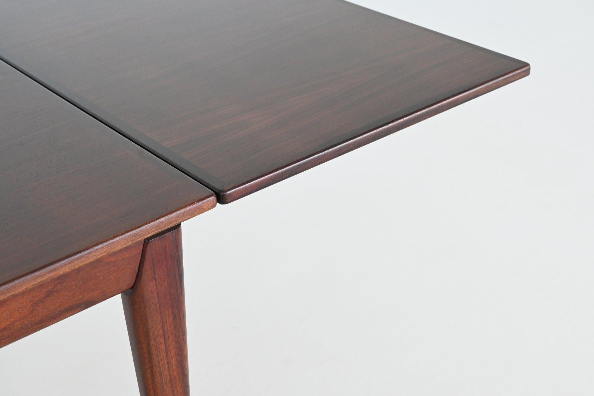 Rosewood Niels Moller model 254 extendable dining table in rosewood Denmark 1960