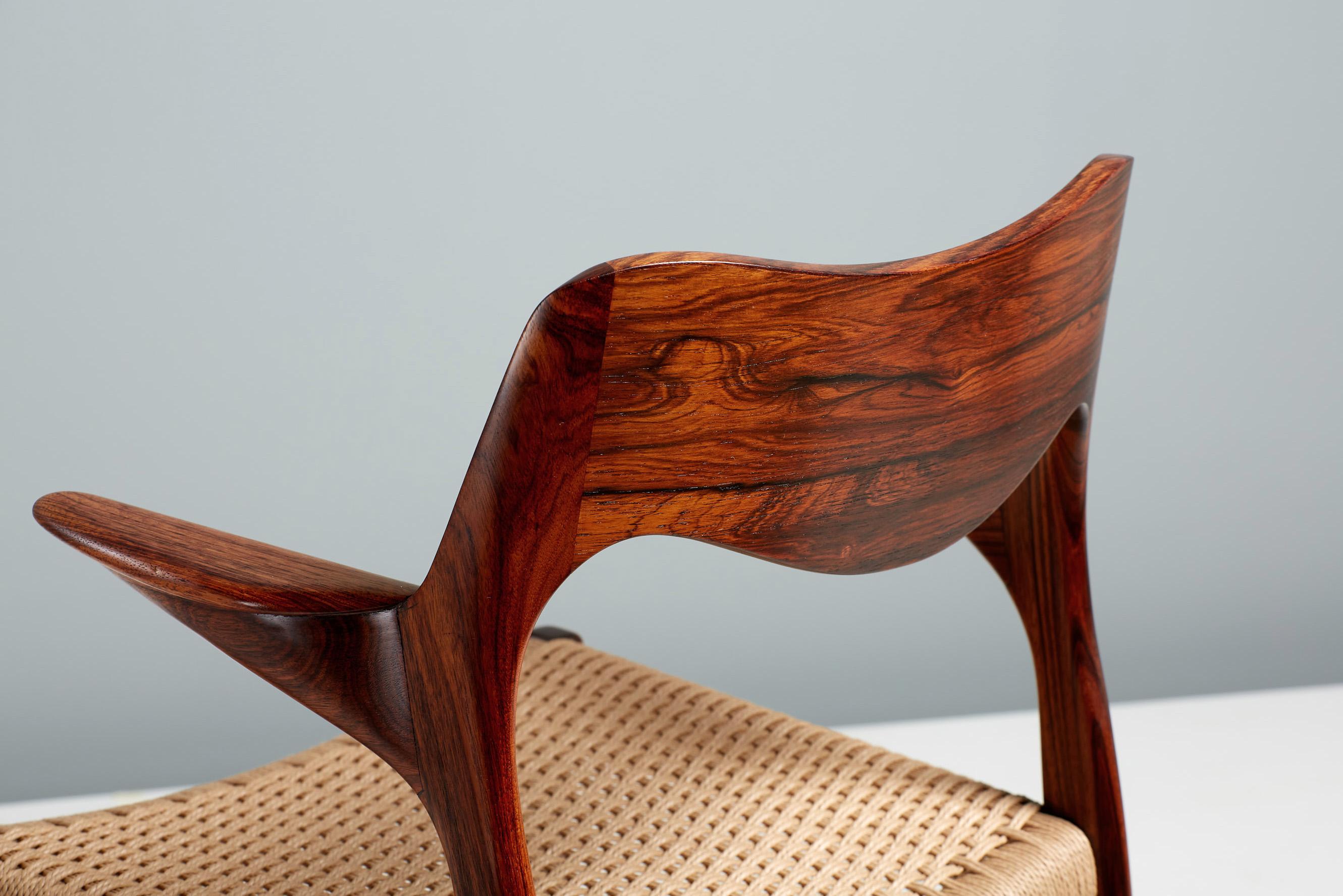 Niels Moller Model 55 Chair, Rosewood & Papercord 1