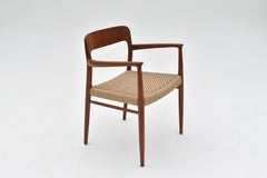 Niels Moller Model 56 Teak & Papercord Teak Armchair For J.L Mollers Mobelfabrik