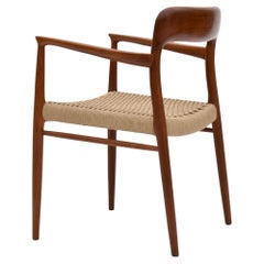Fauteuil Niels Moller modèle 56 en teck et teck à cordon papier pour J.L Mollers Mobelfabrik