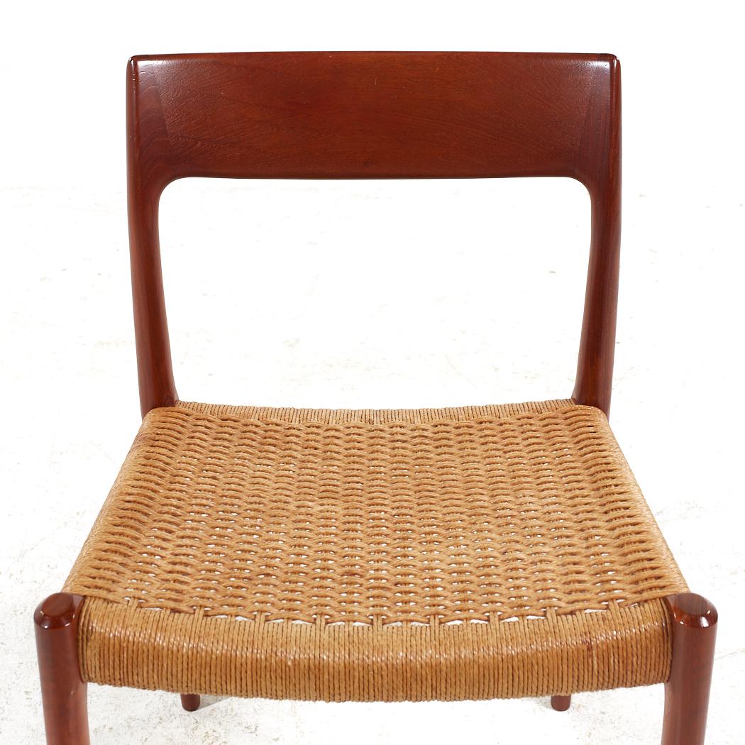 Niels Moller Model 57 and 77 MCM Danish Teak and Rope Dining Chairs - Set of 8 For Sale 5