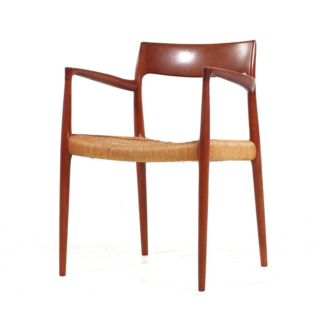 Niels Moller Model 57 and 77 MCM Danish Teak and Rope Dining Chairs - Set of 8 For Sale 8