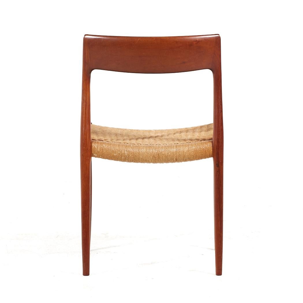 Niels Moller Model 57 and 77 MCM Danish Teak and Rope Dining Chairs - Set of 8 For Sale 3