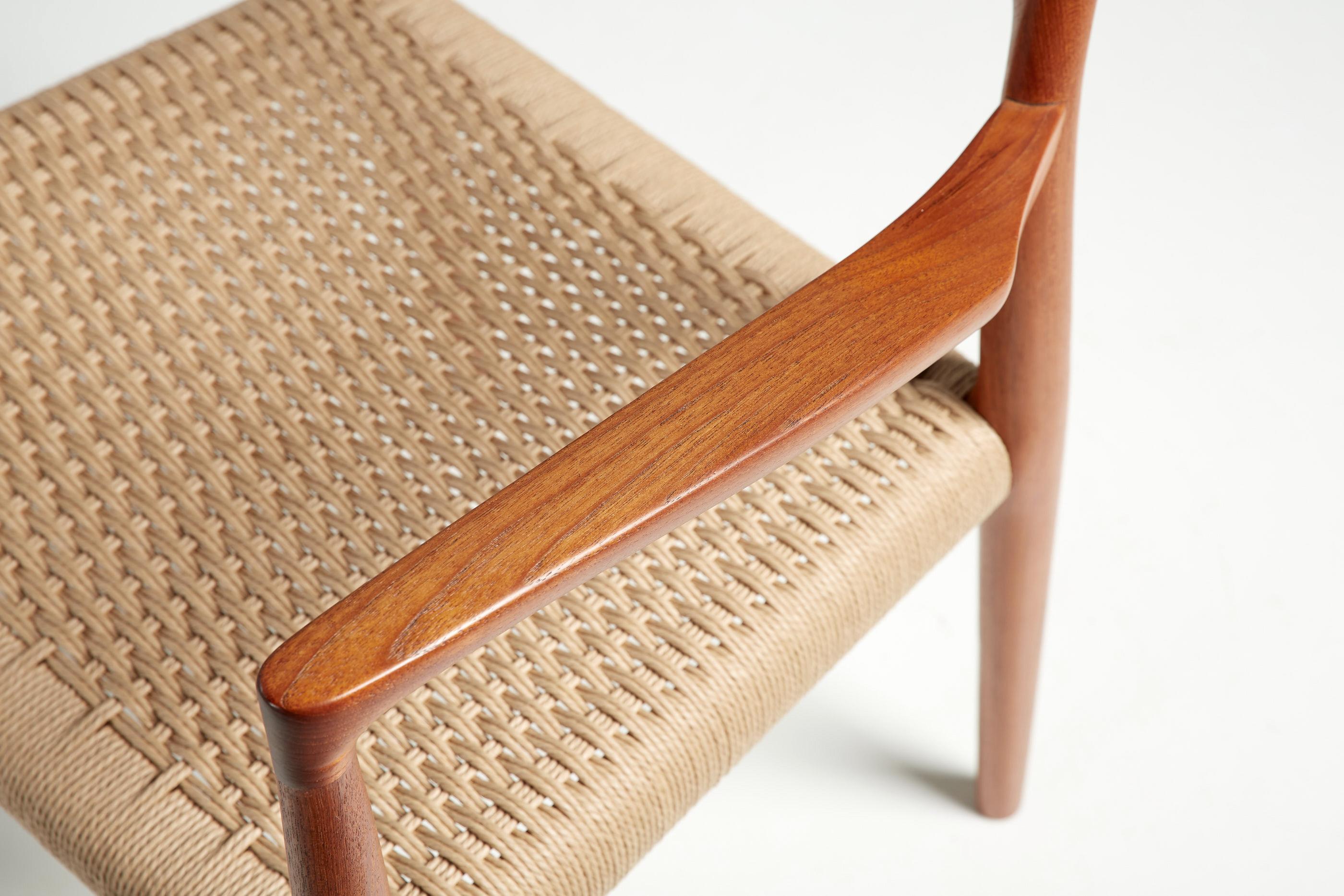 Mid-20th Century Niels Moller Model 57 Armchair in Teak & Papercord For Sale