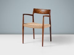 Niels Moller Model 57 Armchair, Rosewood & Papercord, 1959