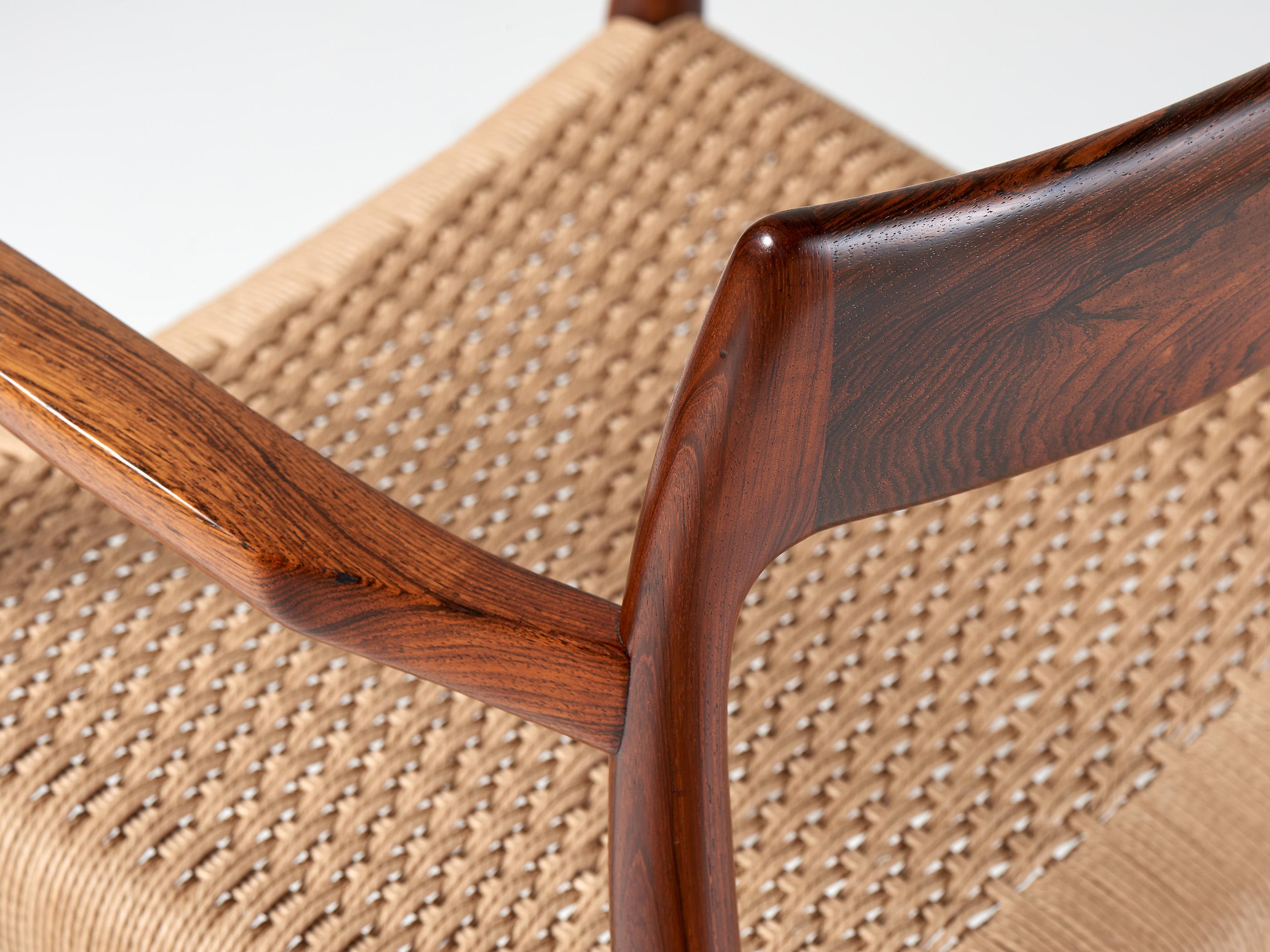 Niels Moller Modell 57 Sessel, Rosenholz und Papierkordel, Niels Moller, 1959 im Angebot 2