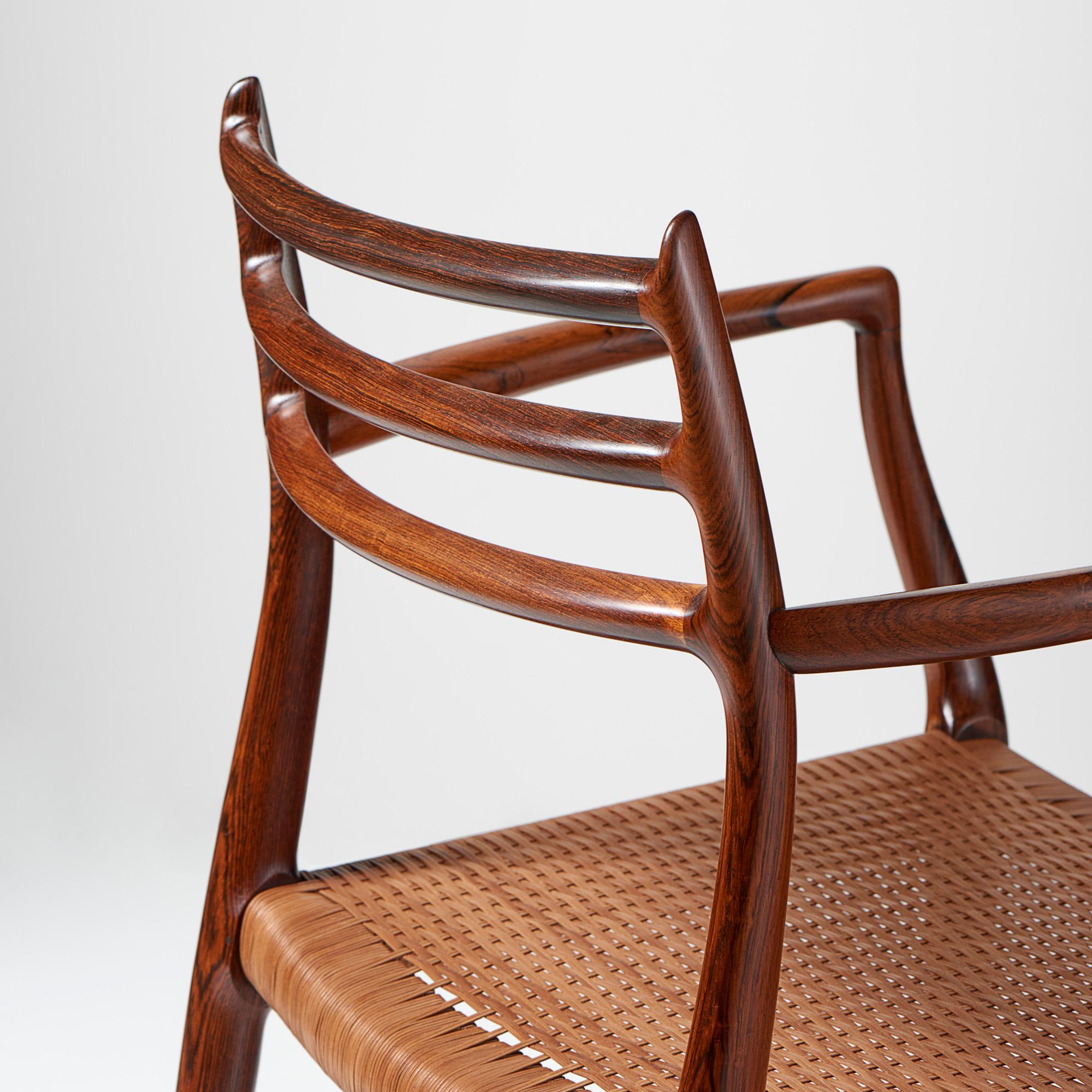 Niels Moller Model 62 Armchair, Rosewood & Leather Cord, 1960s For Sale 6