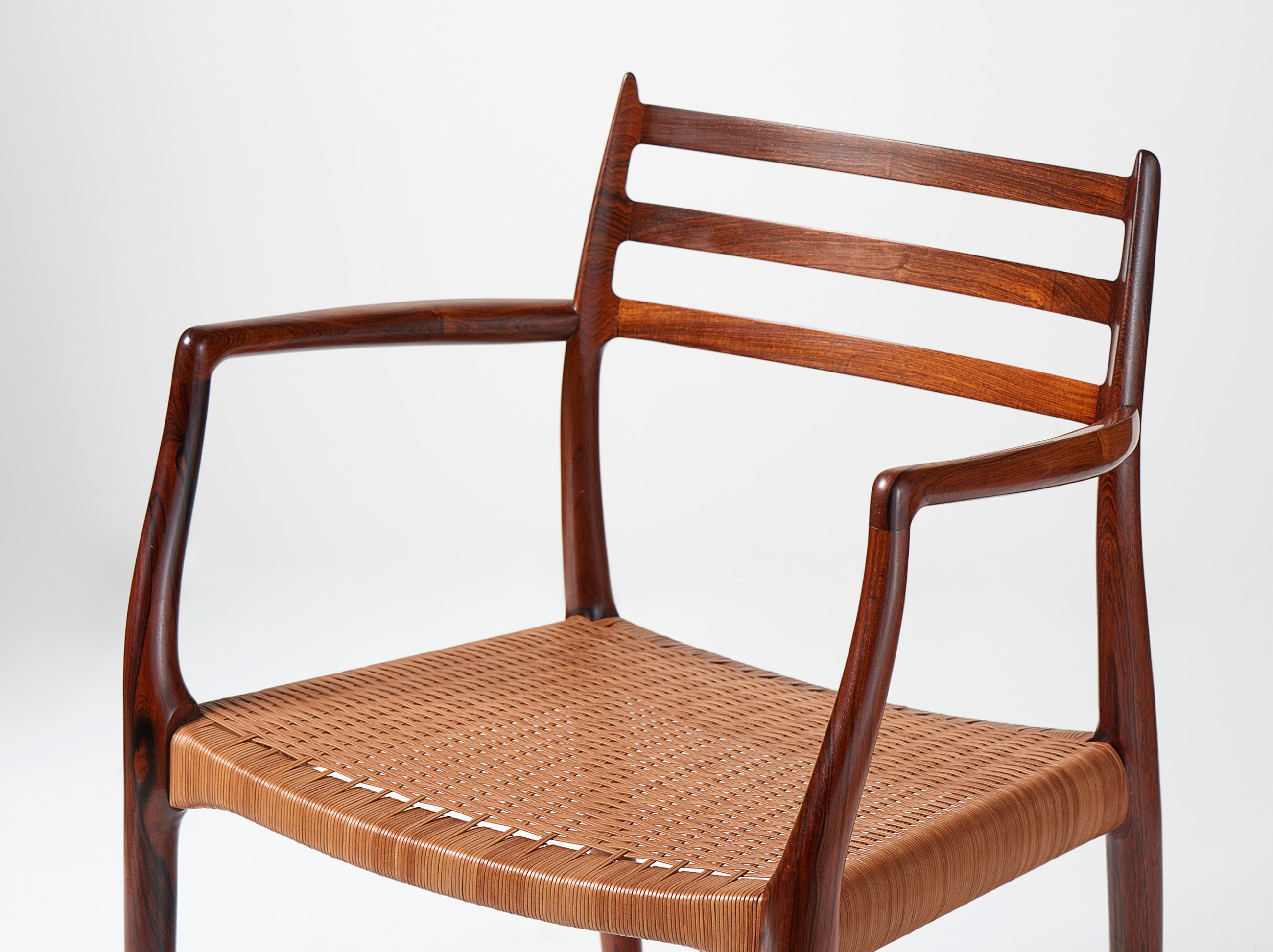 Niels Moller Model 62 Armchair, Rosewood & Leather Cord, 1960s For Sale 2
