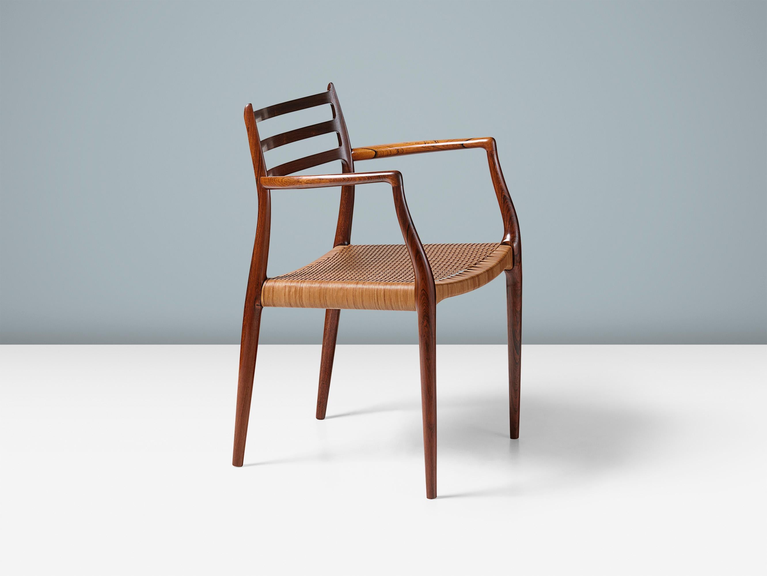 Niels Moller Model 62 Armchair, Rosewood & Leather Cord, 1960s For Sale 3