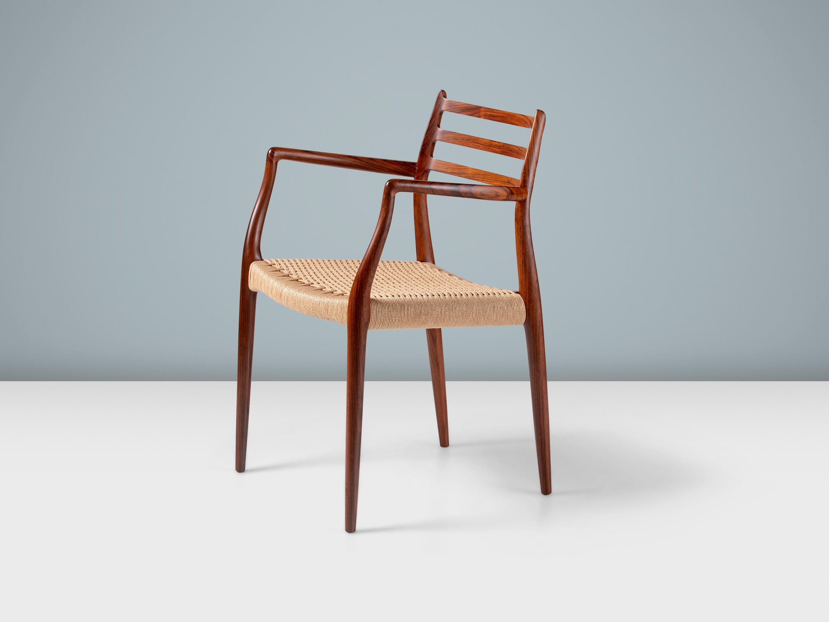 Scandinavian Modern Niels Moller Model 62 Armchair, Rosewood & Papercord, 1960s For Sale
