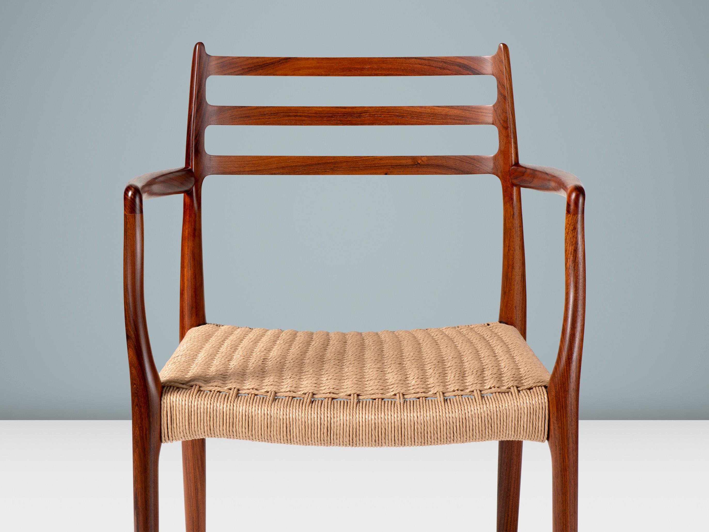 Danish Niels Moller Model 62 Armchair, Rosewood & Papercord, 1960s For Sale