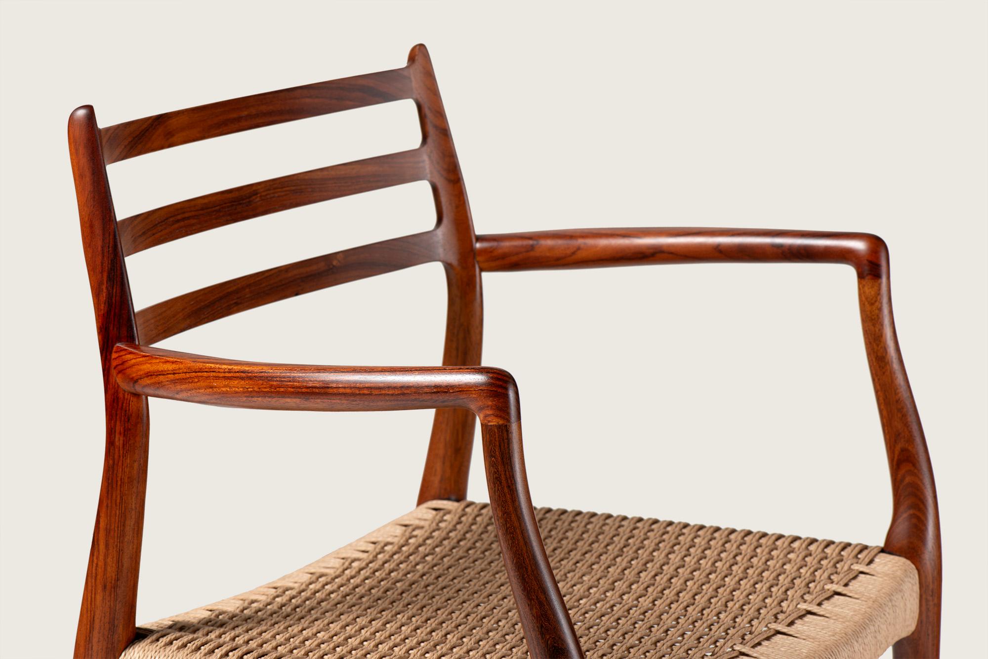 Mid-20th Century Niels Moller Model 62 Armchair, Rosewood & Papercord, 1960s For Sale