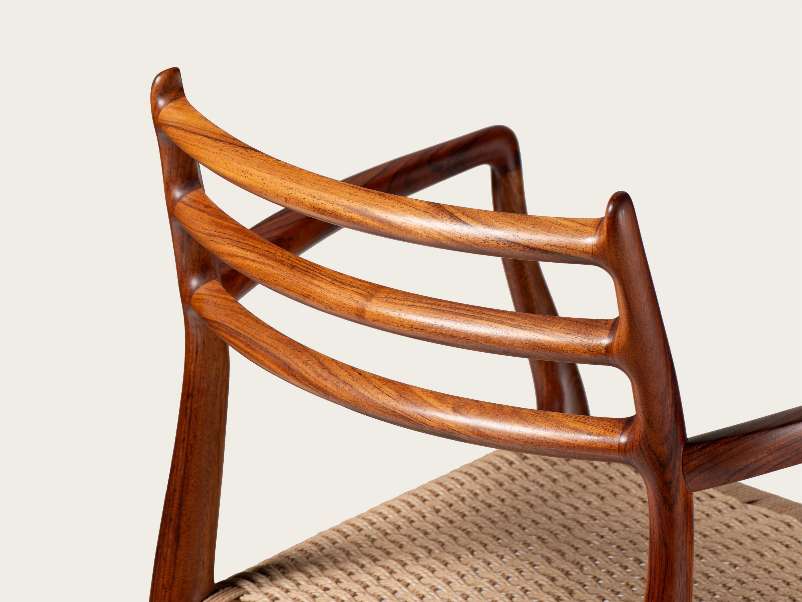 Niels Moller Model 62 Armchair, Rosewood & Papercord, 1960s For Sale 3