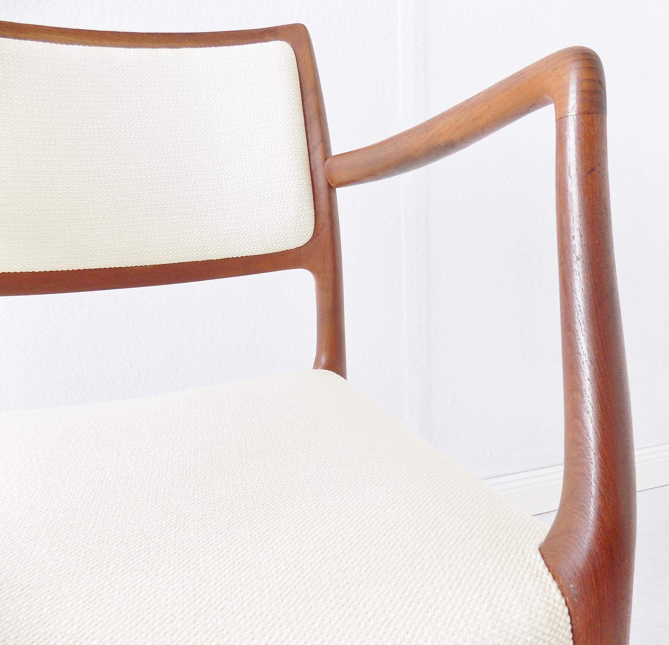 Niels Möller Model 65 Lounge Chair, Danish Teak Scandinavian modern, upholstered For Sale 12