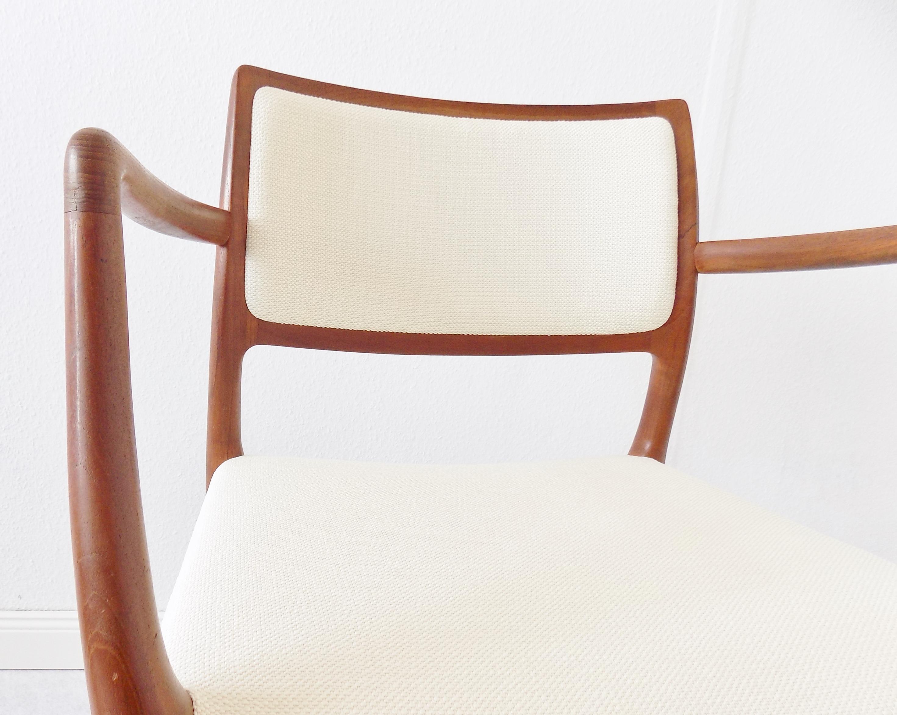 Niels Möller Model 65 Lounge Chair, Danish Teak Scandinavian modern, upholstered For Sale 13