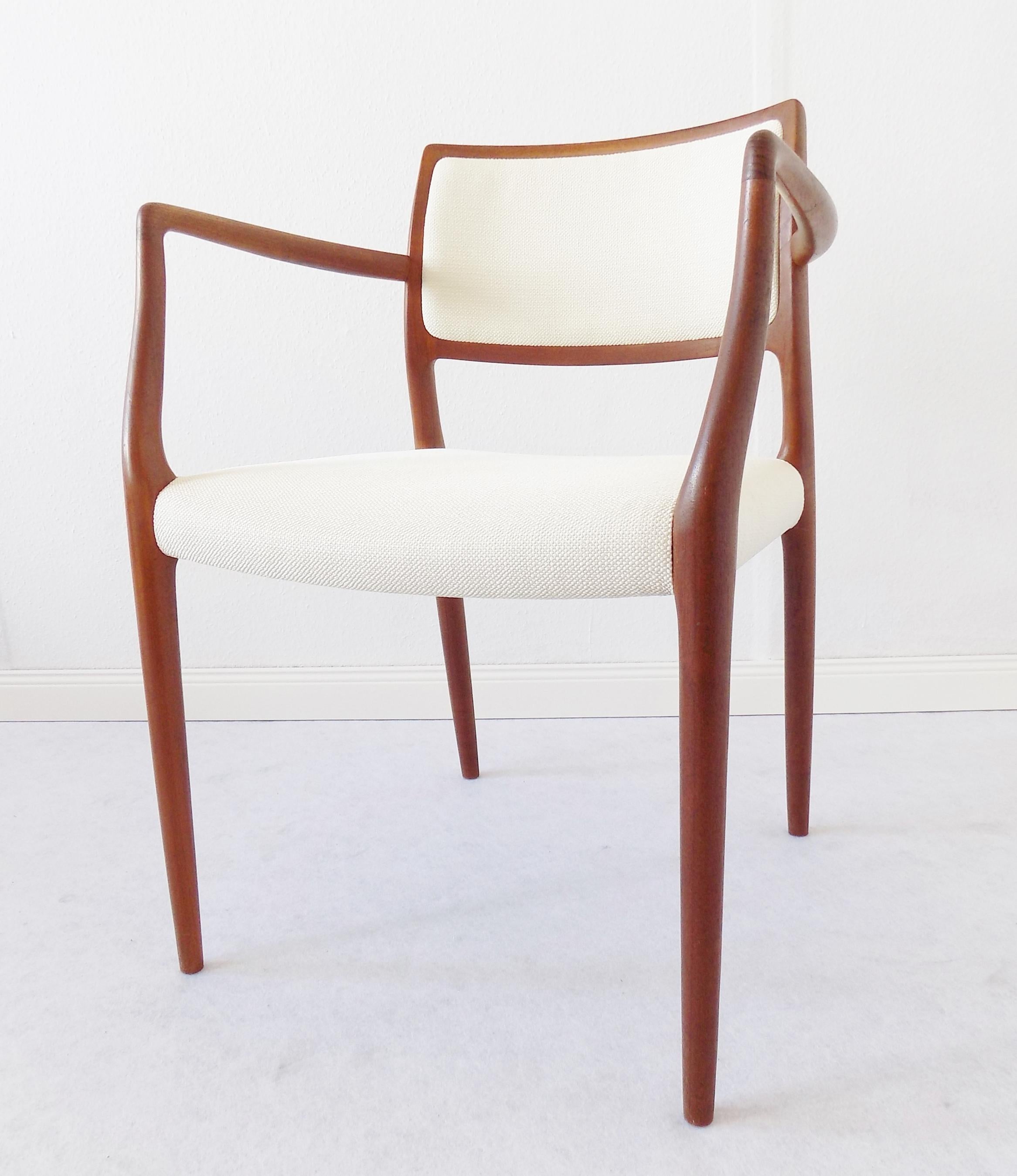 Niels Möller Model 65 Lounge Chair, Danish Teak Scandinavian modern, upholstered For Sale 14